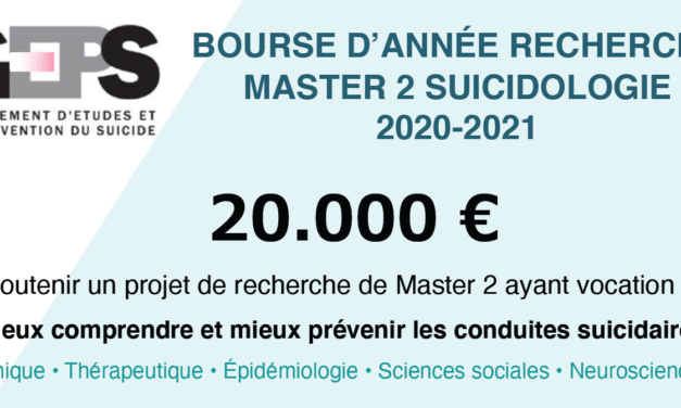 Bourse d’année recherche M2 | GEPS | Suicidologie