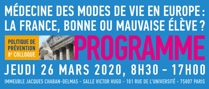 Reporté – 8ème colloque de la série Politique de Prévention | 8 Octobre 2020 | Paris